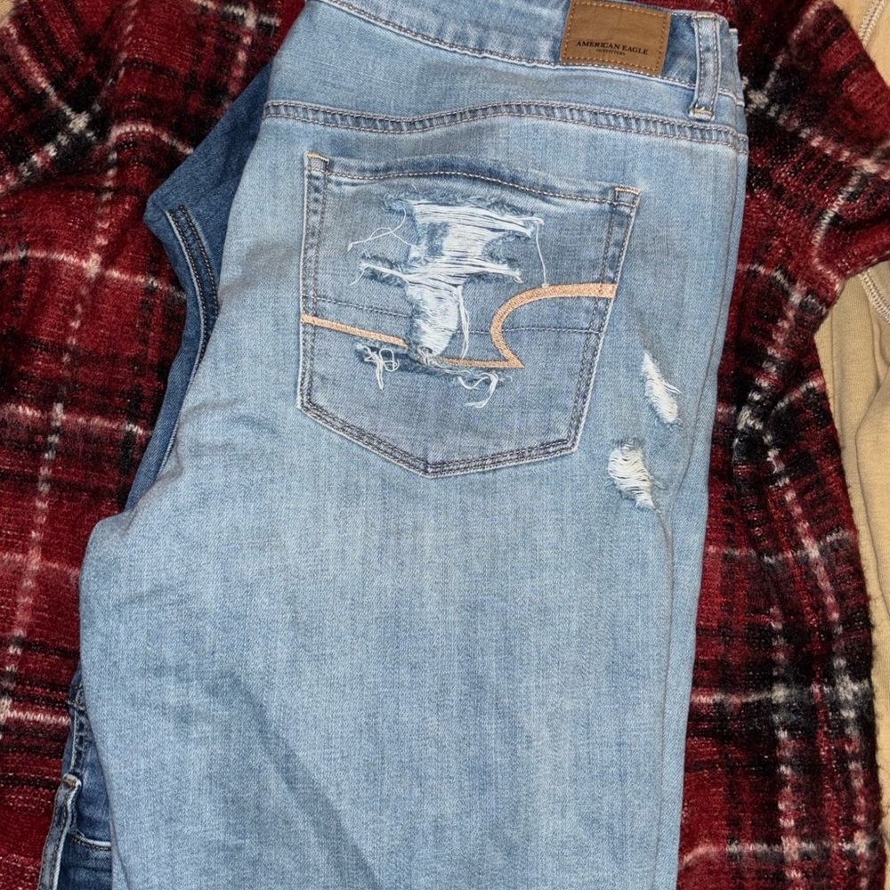 American Eagle Outfitters Distressed Blue Jean Shorts